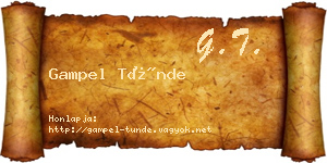 Gampel Tünde névjegykártya