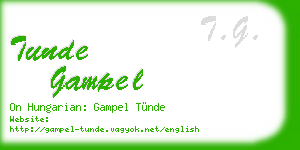 tunde gampel business card
